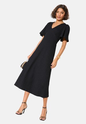PETITE FIT - V-NECK MIDI  - Dzsörzéruha - black