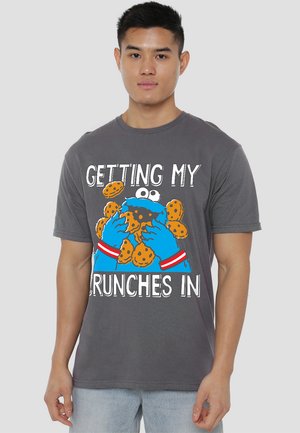 SESAME STREET COOKIE MONSTER MY CRUNCHES - Print T-shirt - anthracite