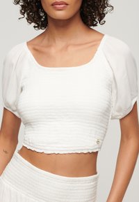 Superdry SMOCKED - Blouse - off white
