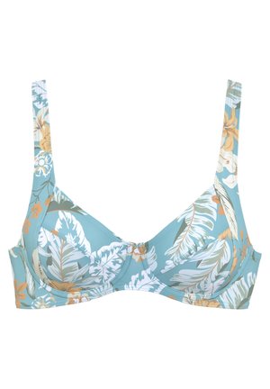 Bikini-Top - aquablau bedruckt