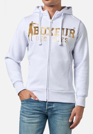 HOODED FULL ZIP - Felpa con zip - weiss