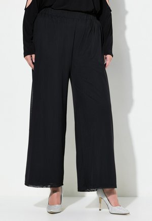 MIAMODA DOPPELLAGIG WEITES BEIN ELASTIKBUND - Trousers - black