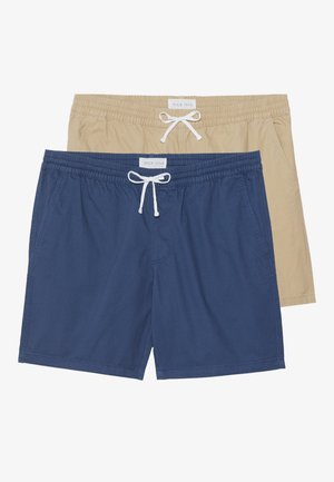 Pier One 2 PACK - Šorti - beige/dark blue