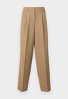 PLEATED WIDE LEG PANT - Kalhoty - cafe