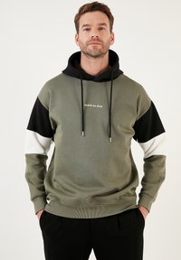 Buratti REGULAR FIT - Jersey con capucha - khaki