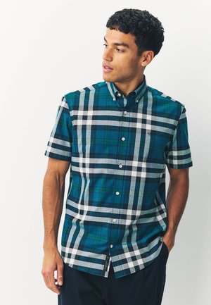 Next REGULAR FIT  SHORT SLEEVE OXFORD CHECK - Camicia - blue