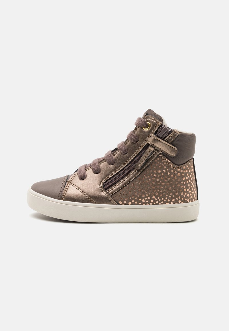 Geox Mädchen Sneakers Gisli Girl A – Aus Canvas & Lederoptik, Mit Klettverschluss & Atmungsaktiver Sohle
