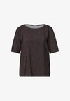 ROUND-NECK T-SHIRT WITH MIXED TEXTURES - Blouse - molten earth