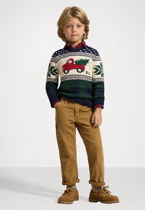 TRUCK-INTARSIA COTTON SWEATER - Pulóver - navy/multi-coloured