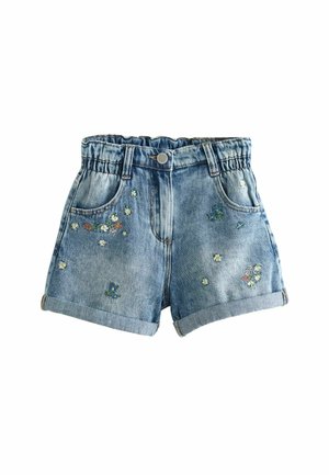 FLORAL EMBROIDERY  - Jeans Shorts - mid blue