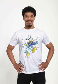 Henry Tiger DISNEY CLASSIC MICKEY SPLATTER DONALD UNISEX - Triko s potiskem - white