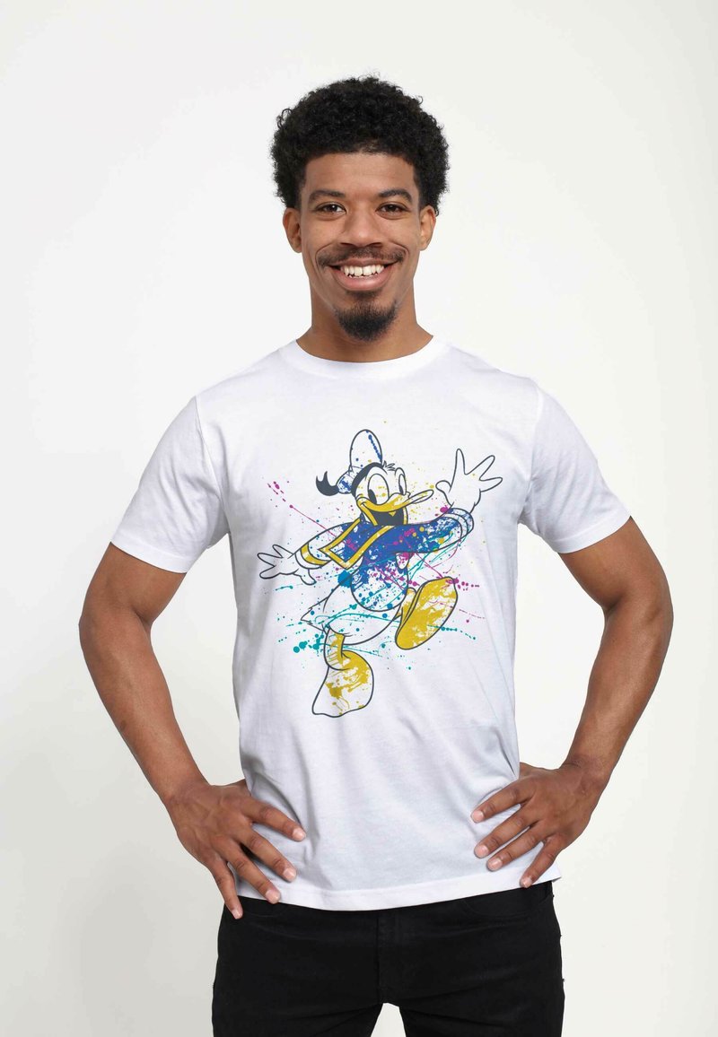 Henry Tiger DISNEY CLASSIC MICKEY SPLATTER DONALD UNISEX - Triko s potiskem - white