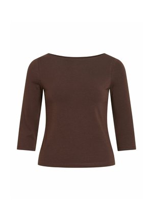VILA, 3/4 SLEEVED TOP VIEMILIE BOATNECK - Langarmshirt - coffee bean