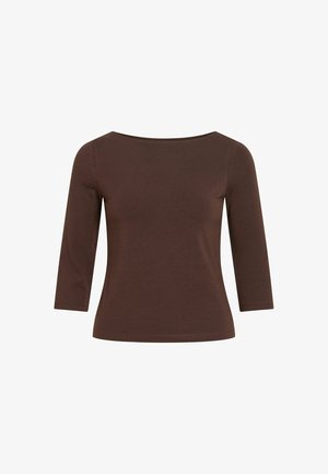 VILA, 3/4 SLEEVED TOP VIEMILIE BOATNECK - Maglietta a manica lunga - coffee bean