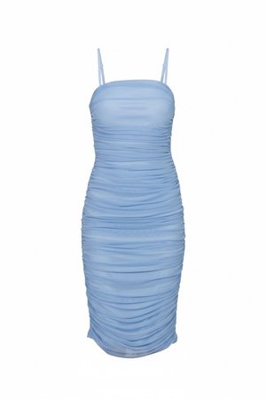 WAL G., JULIANNE ROUCHED MIDI - Koktélruha / Partiruha - powder blue