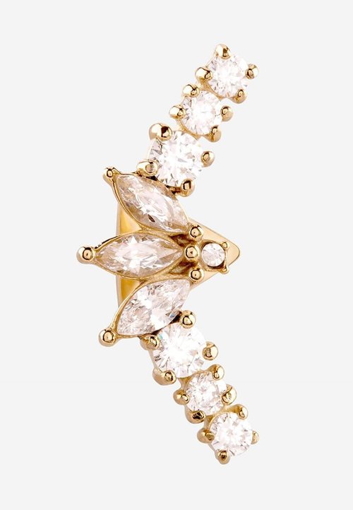 Guess Rolling Hearts Orecchini A Cerchio Con Charm Cuore Yellow Gold - Acquista A Prezzi Outlet