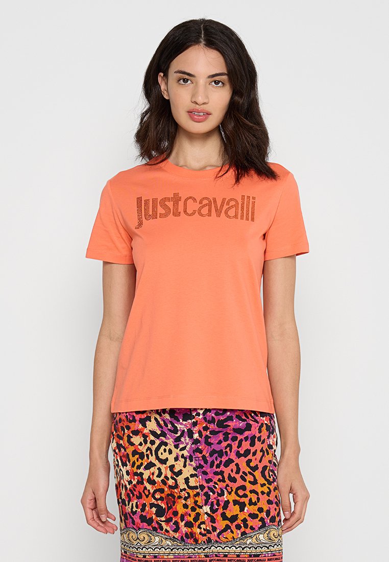 Just Cavalli T-shirt print abrikoos