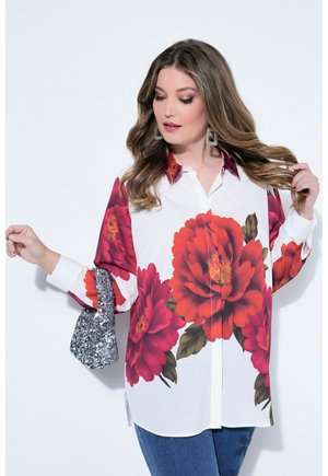 LOOSE FIT BLÜTEN-MOTIV - Hemdbluse - snow white