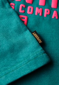 Superdry & Co PUFF - Print T-shirt - ocean green marl
