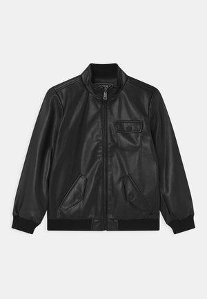 JUNIOR - Imitatieleren jas - jet black