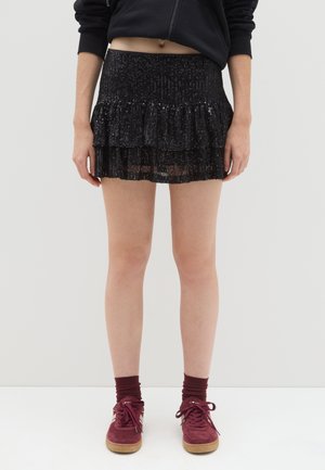 SEQUIN - Falda acampanada - gunmetal