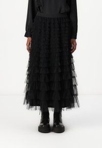 Vero Moda VMNAJA RUFFLE SKIRT - Dolgo krilo - black