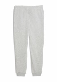 Γκρι παντελόνι φόρμας από απαλό ύφασμα, με ελαστική μέση και ριμπ τελειώματα στους αστραγάλους. Χωρίς σχέδια ή πρόσθετες λεπτομέρειες.
