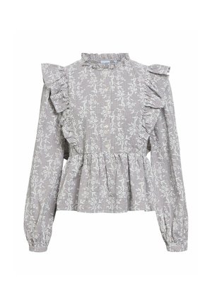 Object, OBJCIARA L/S RE FRILL TOP 143 - Blouse - morel