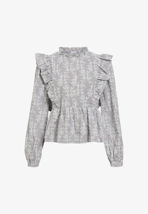 Object, OBJCIARA L/S RE FRILL TOP 143 - Bluse - morel