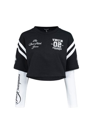 True Religion, TRUE RELIGION LANGARMSHIRT CRYSTAL - Langarmshirt - black white