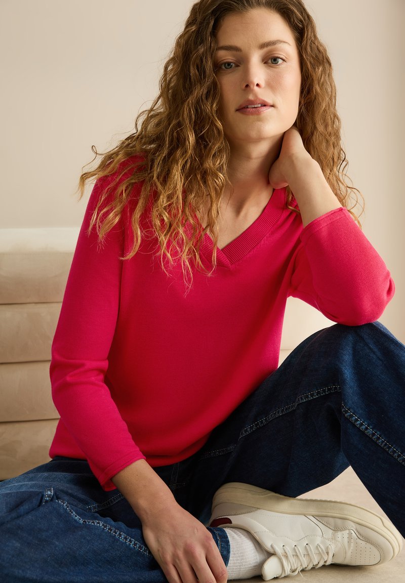 V Neck Outfit Roter Pullover Cecil V-NECK Pullover Rot/rouge Clair