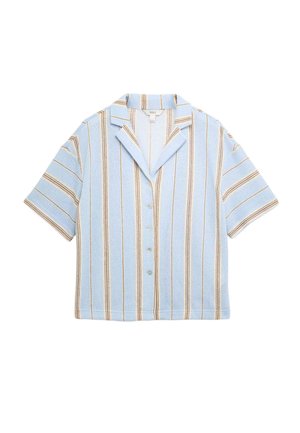 Marks & Spencer, STRIPED TEXTURED RESORT SHIRT. - Blusa - blue mix