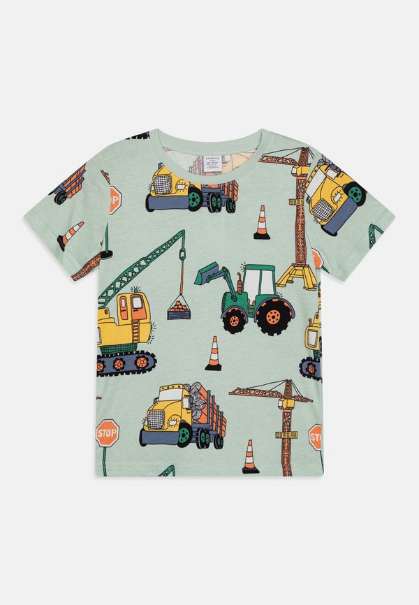 WORKING VEHICLES - Print T-shirt - light dusty turquoise
