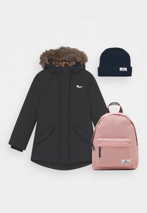 TESSIE SET - Talvitakki - deep black/dark blue/old pink