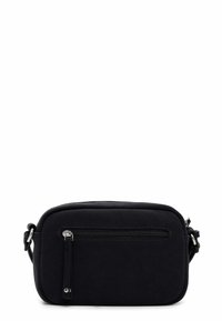 Melnas sintētiskas krustsoma ar teksturētu apdari, taisnstūra forma un priekšējais rāvējslēdzēja kabata. Regulējams siksna daudzpusīgai valkāšanai.