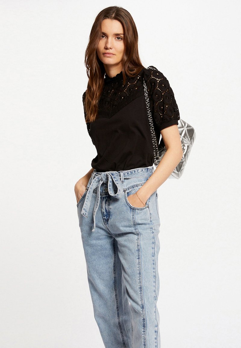 Morgan - SHORT-SLEEVED - Blouse - noir, Vergroten