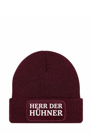 MIT PATCH IT SPRUCH HERR DER - Beanie - hühner bordeauxrot