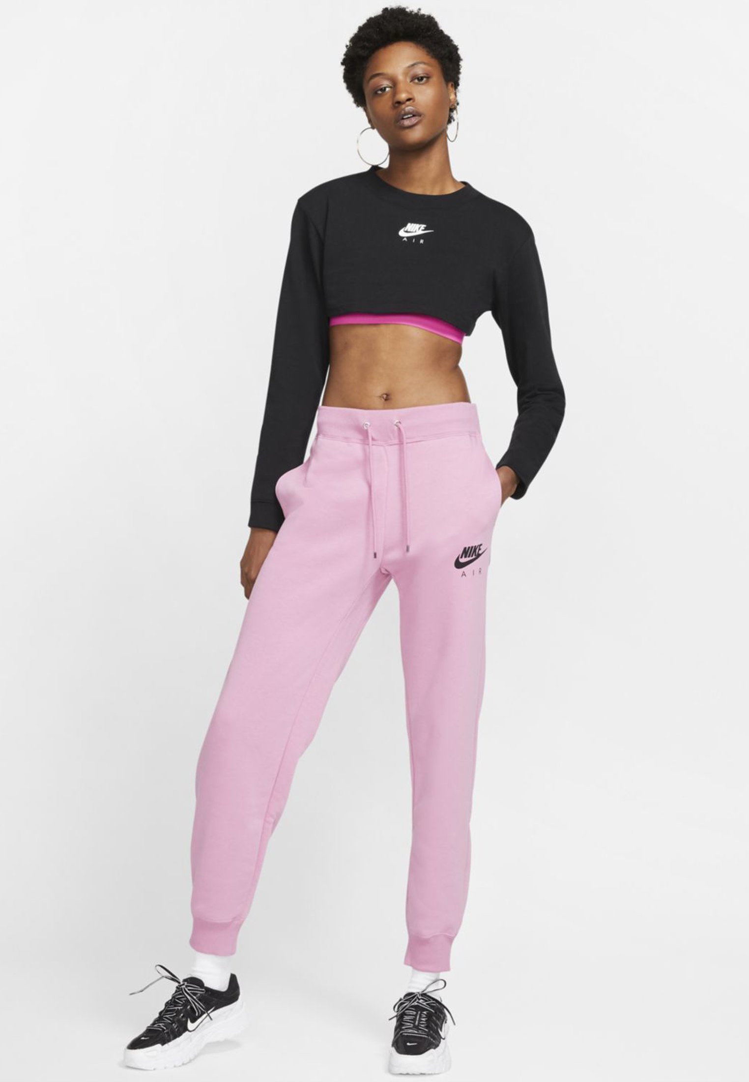 Nike Sportswear NIKE AIR LANGÄRMLIGES CROP TOP FÜR DAMEN - Maglietta a manica  lunga - black/nero - Zalando.it