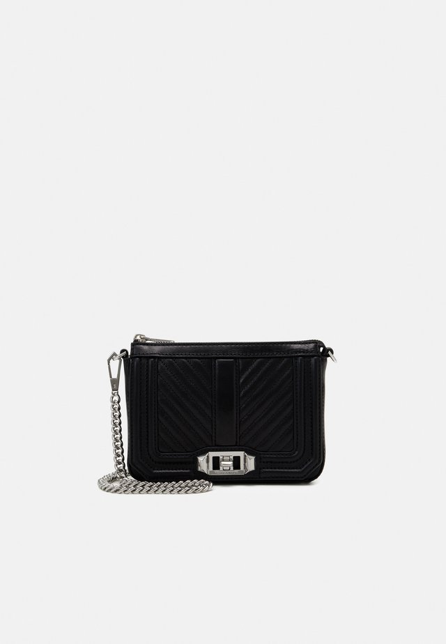 CHEVRON QUILTED MINI LOVE SHOULDER - Umhängetasche - black