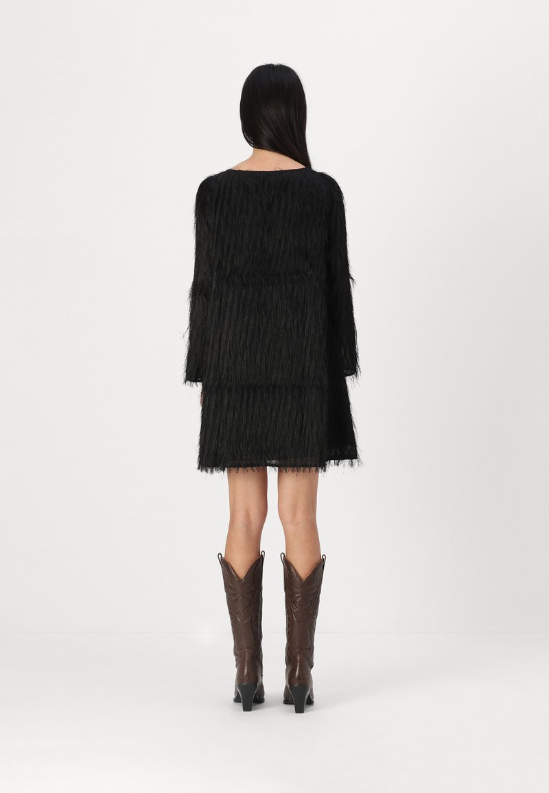 padme in black dress Soul Of Sita Mid Calf Cowboy Boots