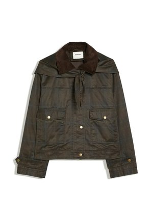 Bershka, WAXED CORDUROY JACKET WITH SCARF - Veste légère - olive