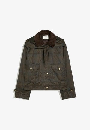 Bershka, WAXED CORDUROY JACKET WITH SCARF - Veste légère - olive