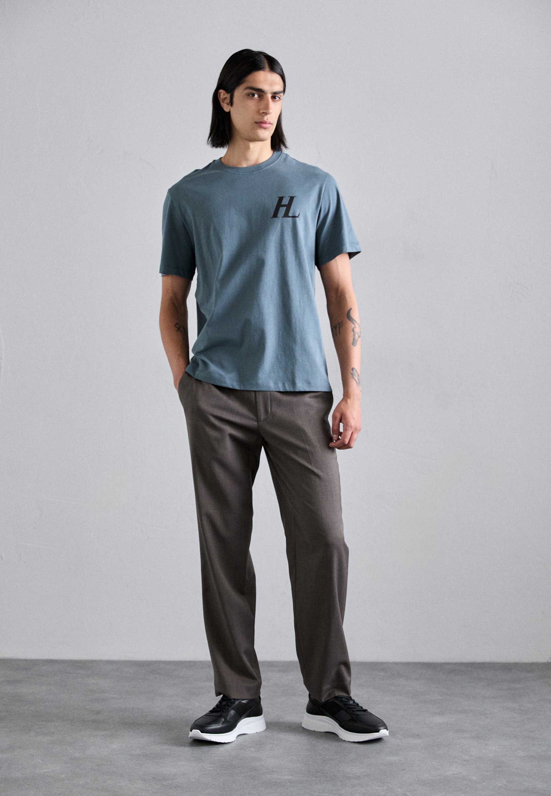 Helmut Lang CAPSULE TEE - Print T-shirt - slate blue/blue-grey