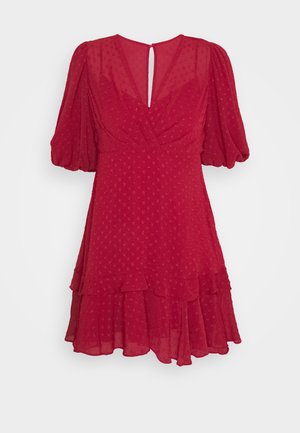 MONIQUE BLOUSON SLEEVE MINI DRESS - Freizeitkleid - red