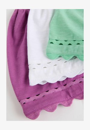 Love & Roses, REGULAR FIT - SCALLOP V-NECK T-SHIRTS 3 PACK . - Nyomott mintás póló - x purple aqua and ivory