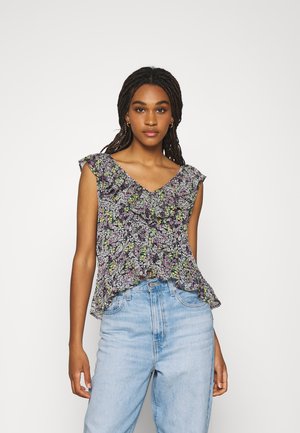 JDYLARISA CROPPED - T-shirt imprimé - black