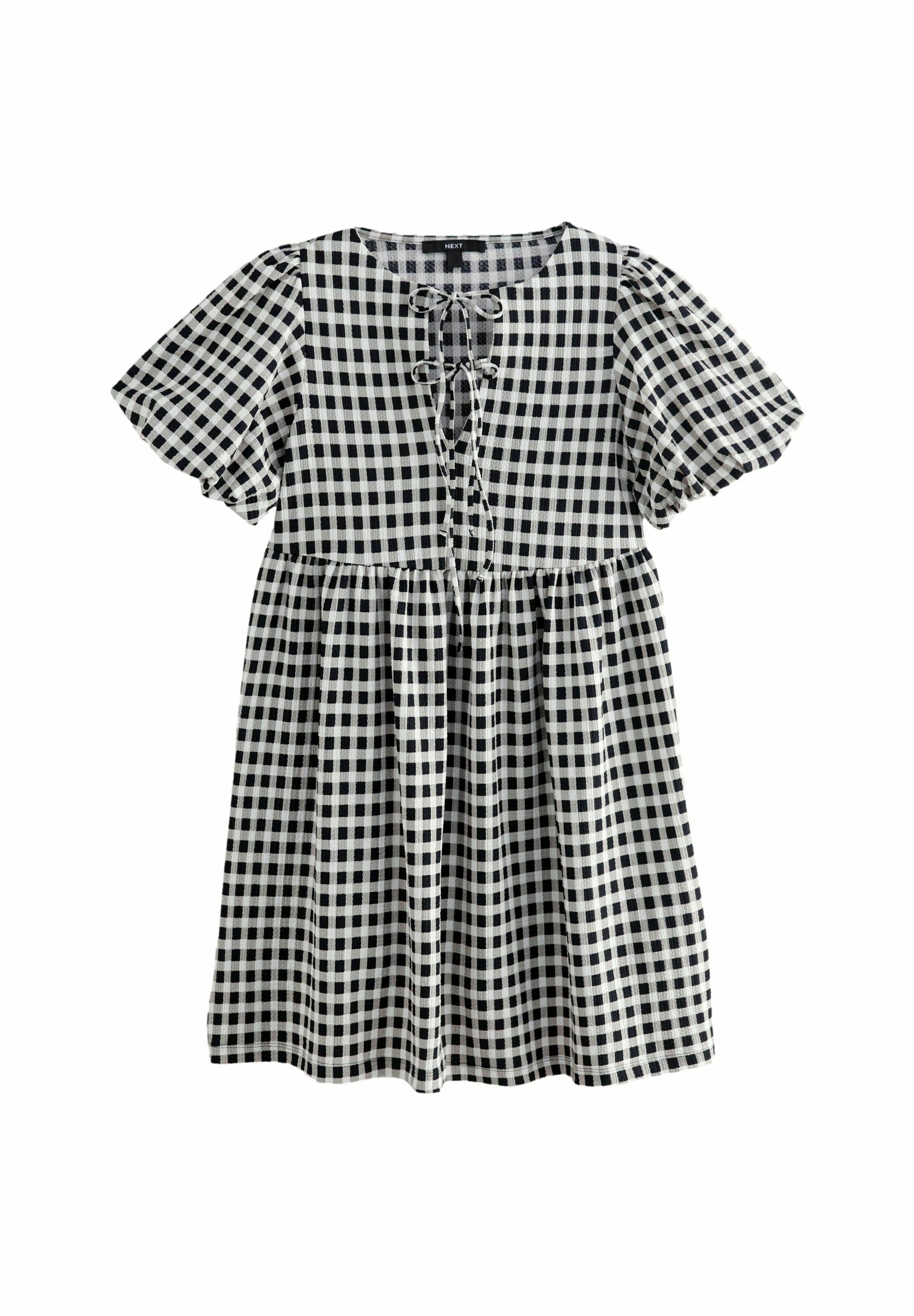 Next REGULAR FIT PUFF SLEEVES Vestito di maglina black and