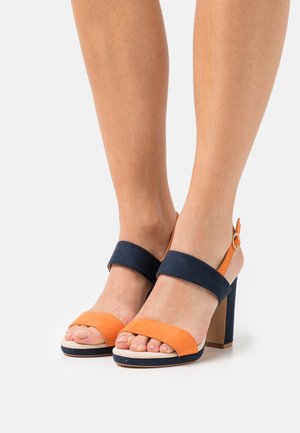 High heeled sandals - dark blue