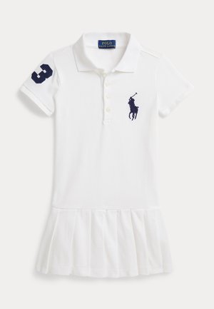 BIG PONY STRETCH MESH POLO DRESS 2-6Y - Jurk - white