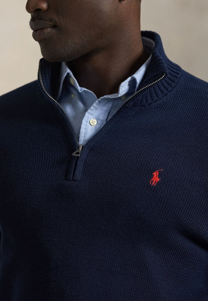 Pull Homme Ulvang Laine Bleu – Col Haut 1/4 Zip, Taille L, 100% Laine
